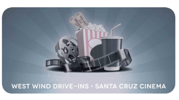 image of tickets, gift cards, popcorn and soda 